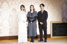 令和6年能登半島地震復興祈念公演「まつとおね」の記者発表より。左から吉岡里帆、蓮佛美沙子、中村歌昇。