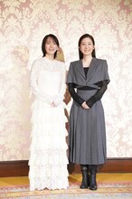 令和6年能登半島地震復興祈念公演「まつとおね」の記者発表より。左から吉岡里帆、蓮佛美沙子。