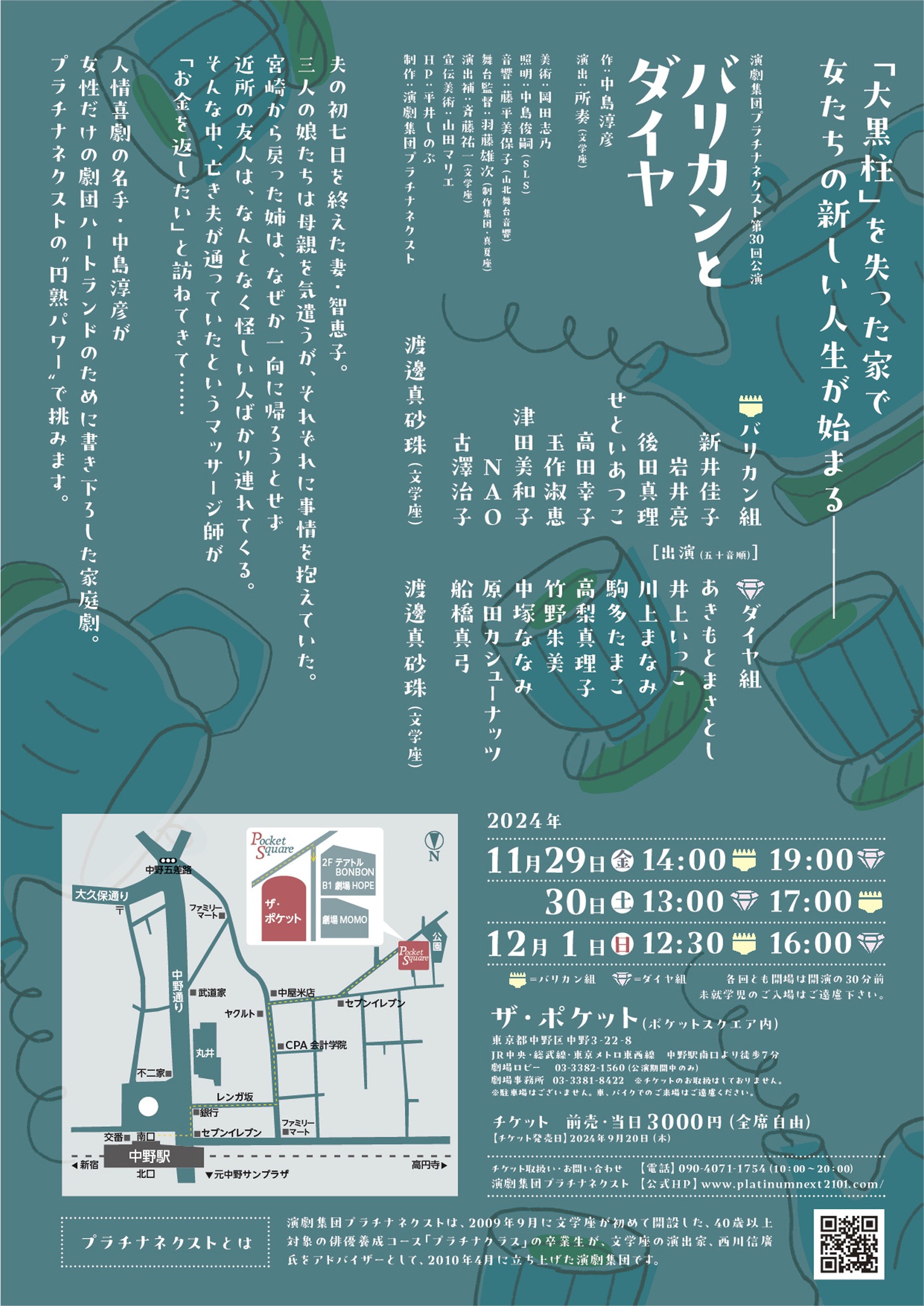 演劇集団プラチナネクスト 第30回公演「バリカンとダイヤ」チラシ裏