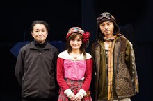 「セツアンの善人」初日前会見より、左から白井晃、葵わかな、木村達成。