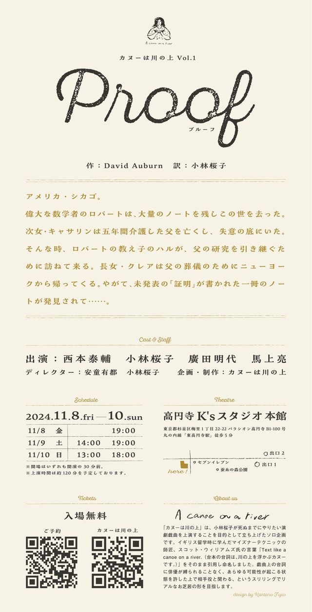 カヌーは川の上 vol.1「Proof」チラシ裏