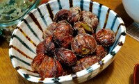 栗の渋皮揚げ。渋皮を剥く手間が無いうえ美味しい。