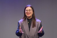 「関西演劇祭2024」開会式より、ネルケプランニングの野上祥子代表取締役社長。