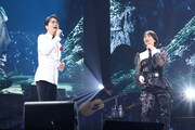 ニッポン放送開局70周年「THIS IS IKU 2024 日本武道館」より、山崎育三郎（左）と氷川きよし+KIINA.（右）。