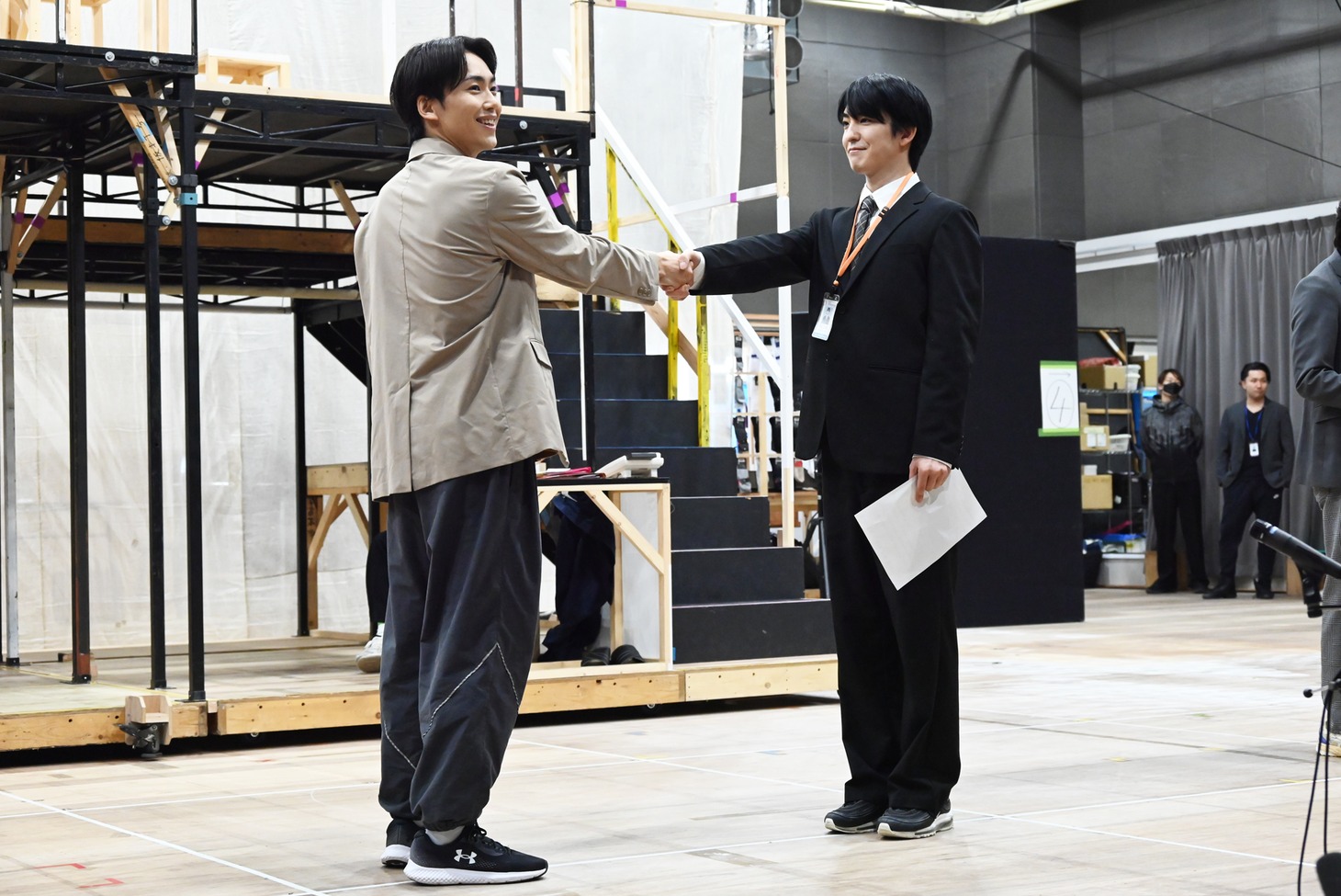 新作ミュージカル「ミセン」稽古場の様子。