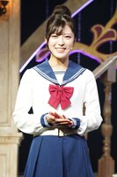 舞台「かげきしょうじょ!!」第2章の囲み取材より、中山リサ役の三田美吹。