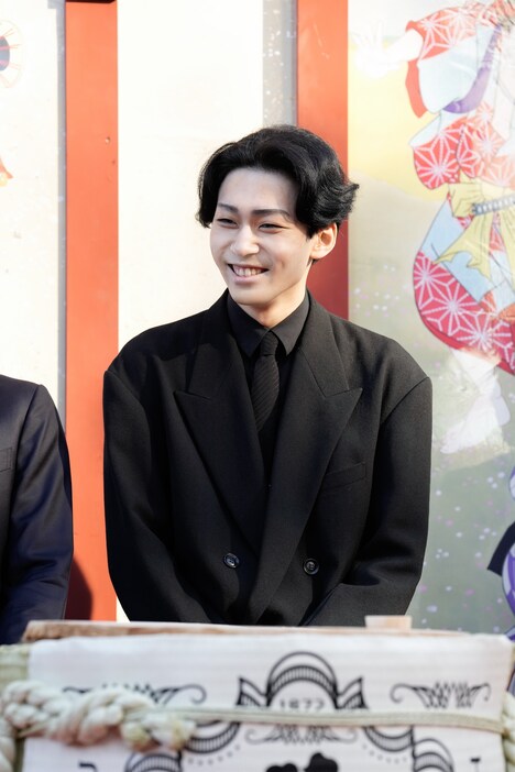 「新春浅草歌舞伎」初日鏡開きより、市川染五郎。