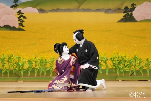 「新春浅草歌舞伎」第2部「仮名手本忠臣蔵『道行旅路の花婿』落人」より。