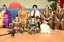 立廻りへの思いを語る尾上眞秀（前列左）。