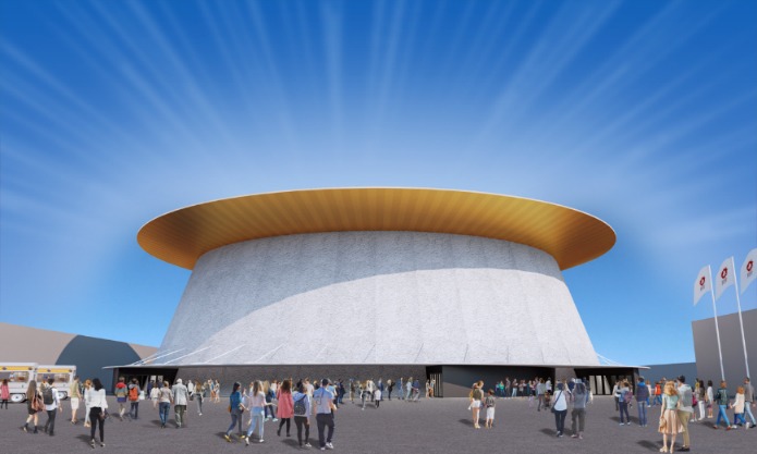 大阪の大阪・関西万博 EXPOホール「シャインハット」外観イメージ（画像提供：2025日本国際博覧会協会）