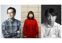 「『劇作ってどうやって書くの？』―ほろびて／いきつくのニューウィークday 3―」登壇者。左から松井周（photo：平岩享）、宮崎玲奈、山崎元晴（photo：加藤孝）。