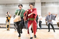 舞台「きたやじ オン・ザ・ロード～いざ、出立!!篇～」稽古場の様子。（撮影：田中亜紀）