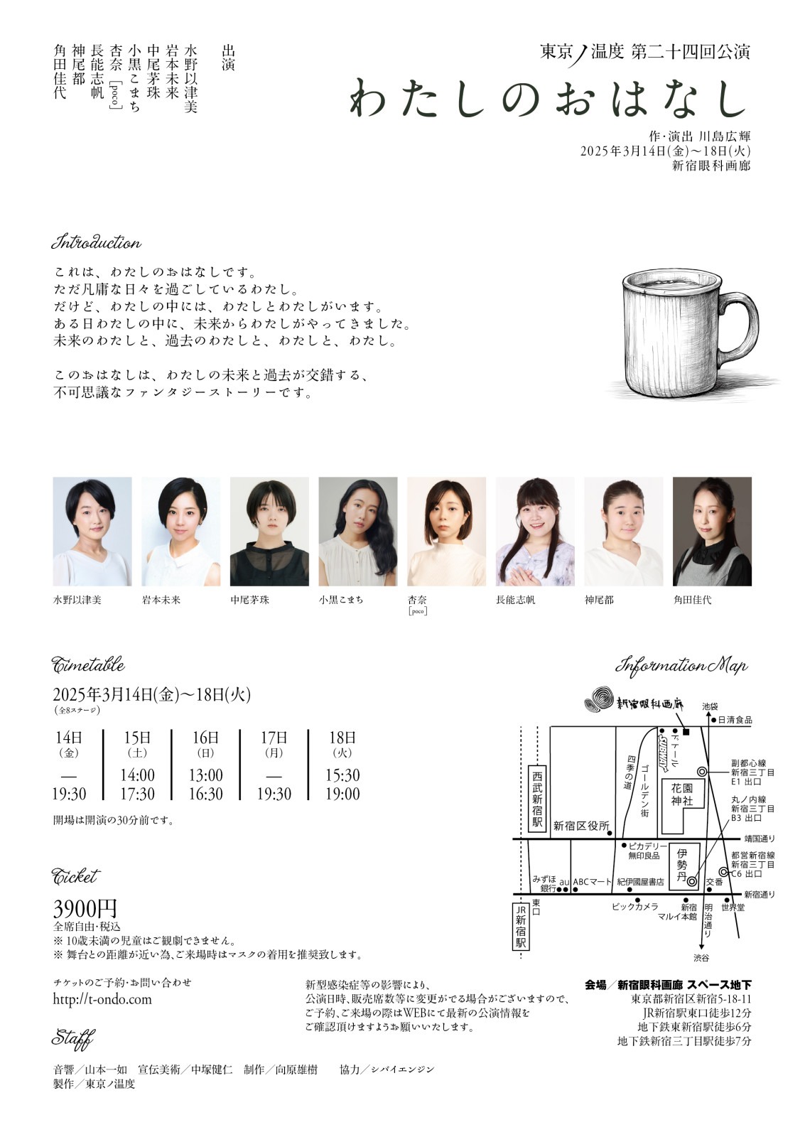 東京ノ温度「わたしのおはなし」チラシ裏