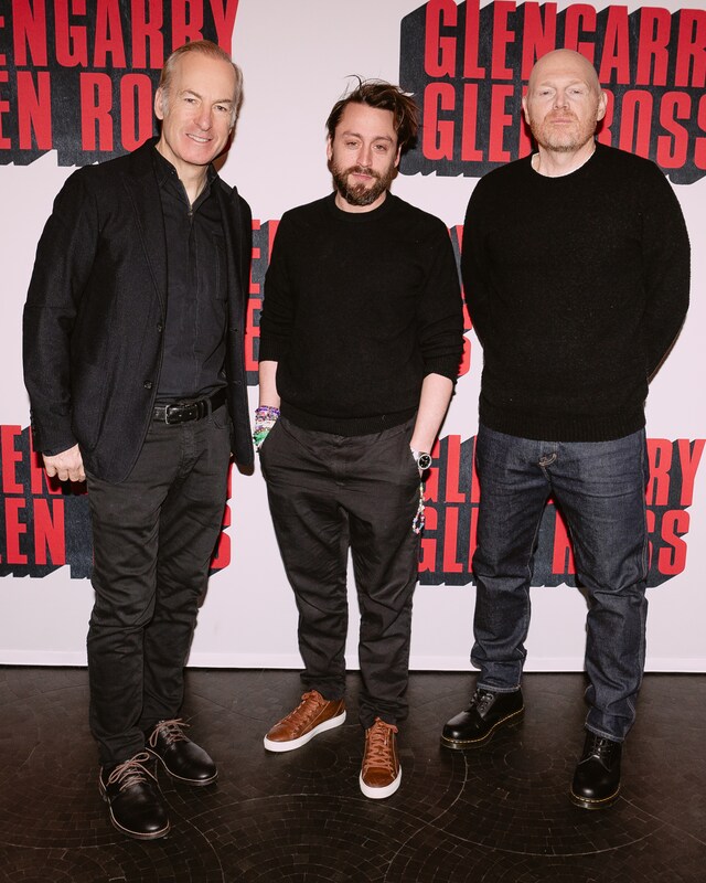 「グレンギャリー・グレン・ロス」でトリプル主演を務めるボブ・オデンカーク（左）、キーラン・カルキン（中央）、ビル・バー（右）。（Photo by Michaelah Reynolds）