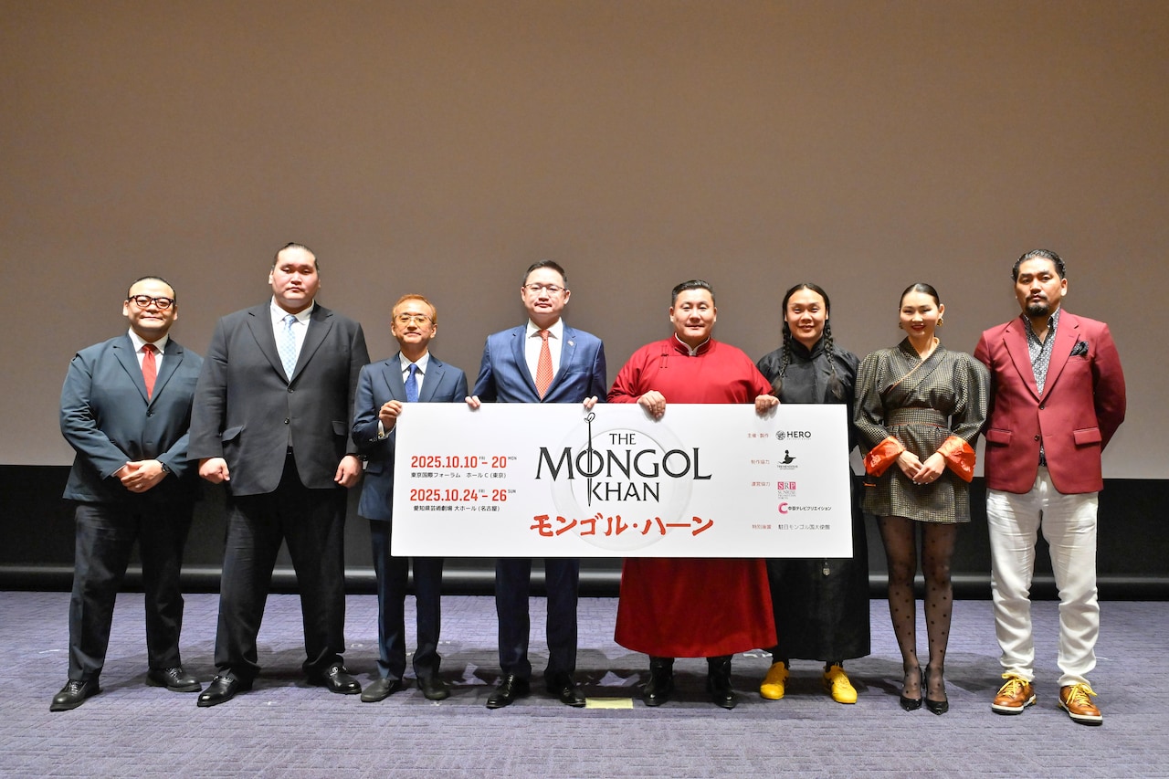 日本モンゴル友好記念事業「The Mongol Khan（モンゴル・ハーン）Japan Tour 2025」製作発表より、フォトセッション。（撮影：阿部章仁）
