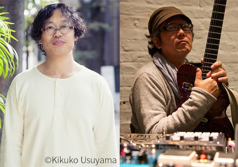 左から岡田利規、内橋和久。