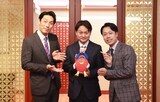 左から桂團治郎、片岡千壽、上村吉太朗。