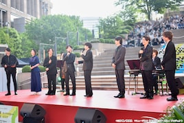 鈴木勝吾・平野良らモリミュキャストが「Hibiya Festival」で歌唱披露、バースデーサプライズも
