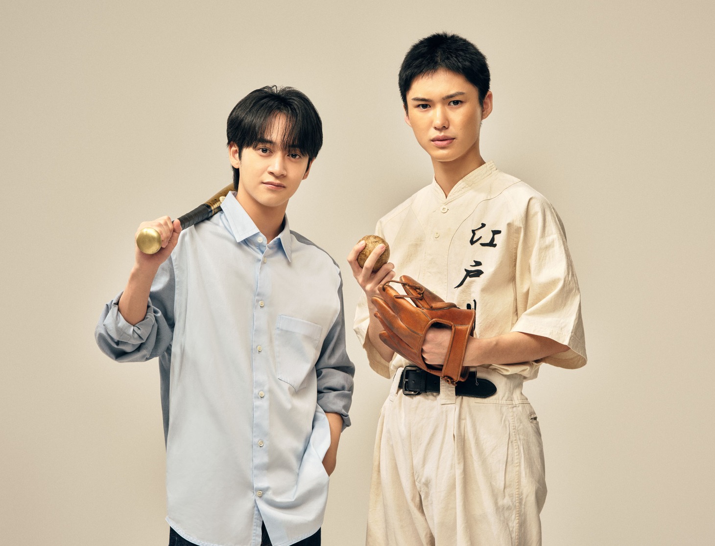 「あの夏、君と出会えて～幻の甲子園で見た景色～」に出演する藤井直樹（左）、岡﨑彪太郎（右）。