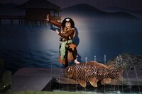 「薫風歌舞伎特別公演」第三部「湧昇水鯉滝『鯉つかみ』」より。