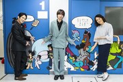 「手塚世界と私 ~『W3 ワンダースリー』の出演者が語る~」に出席した面々。左から成河、井上瑞稀、彩吹真央。(撮影:岡千里)