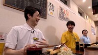 「ベスコングルメ」より、左から野村萬斎、川島明（麒麟）、近藤春菜（ハリセンボン）。©TBS