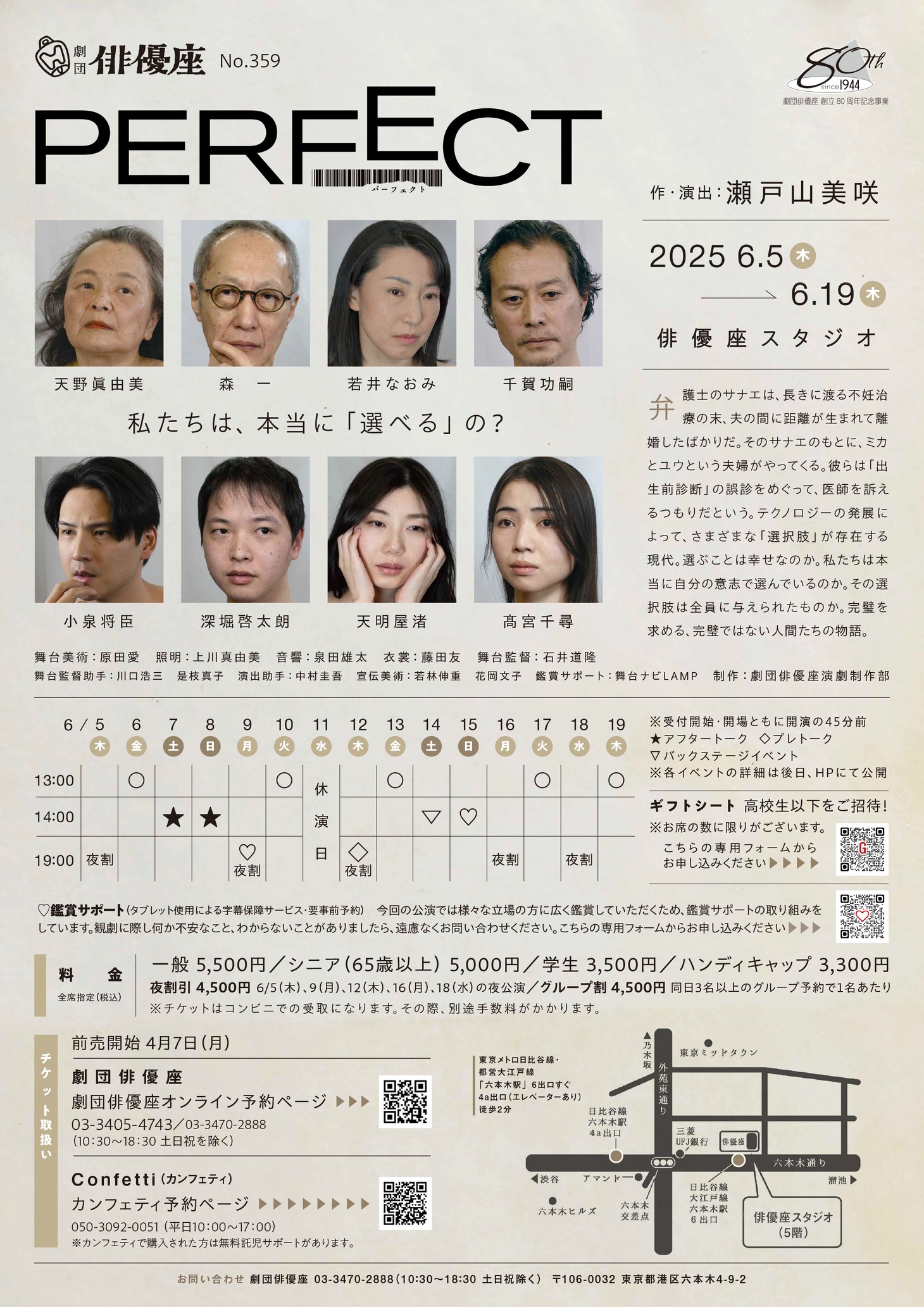 劇団俳優座 No.359「PERFECT」チラシ裏
