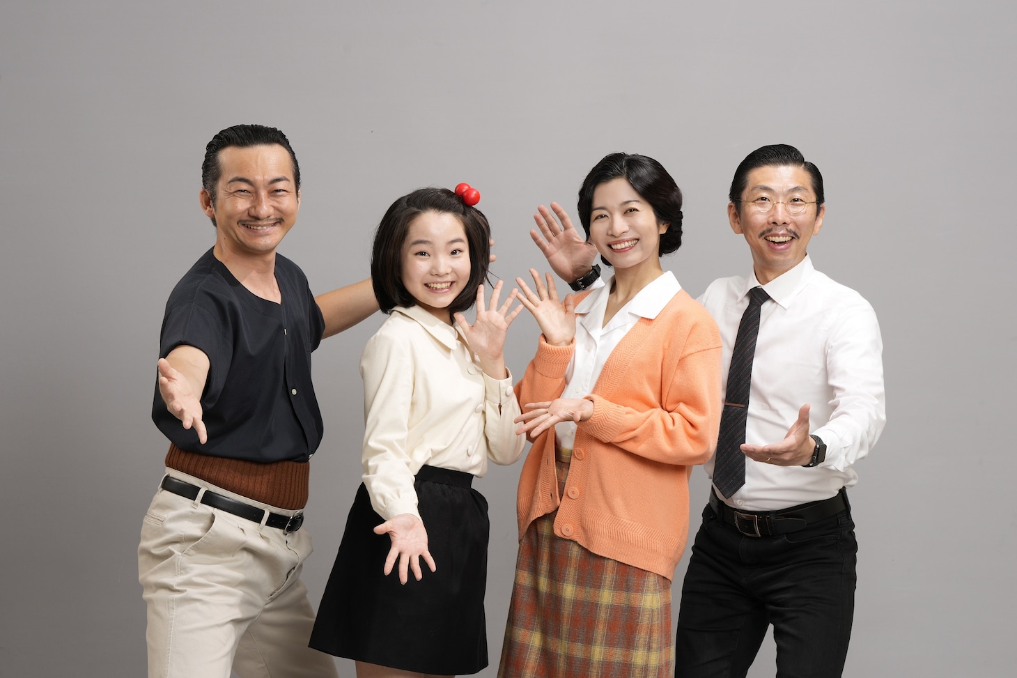 舞台「じゃりン子チエ」おバァはん・花井拳骨・お好み焼き屋のオッちゃんのビジュアル