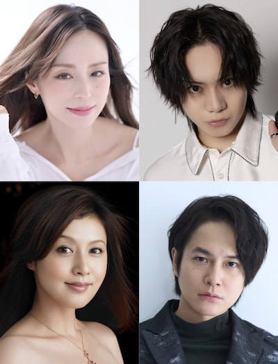 「Tokyo Kaidan Collection」出演者。上段左から平野綾、佐藤流司。下段左から藤原紀香、平野良。