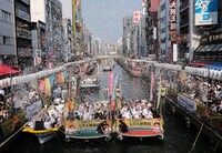 大阪・大阪松竹座の「七月大歌舞伎」に先駆けて7月1日に行われた船乗り込みの様子。