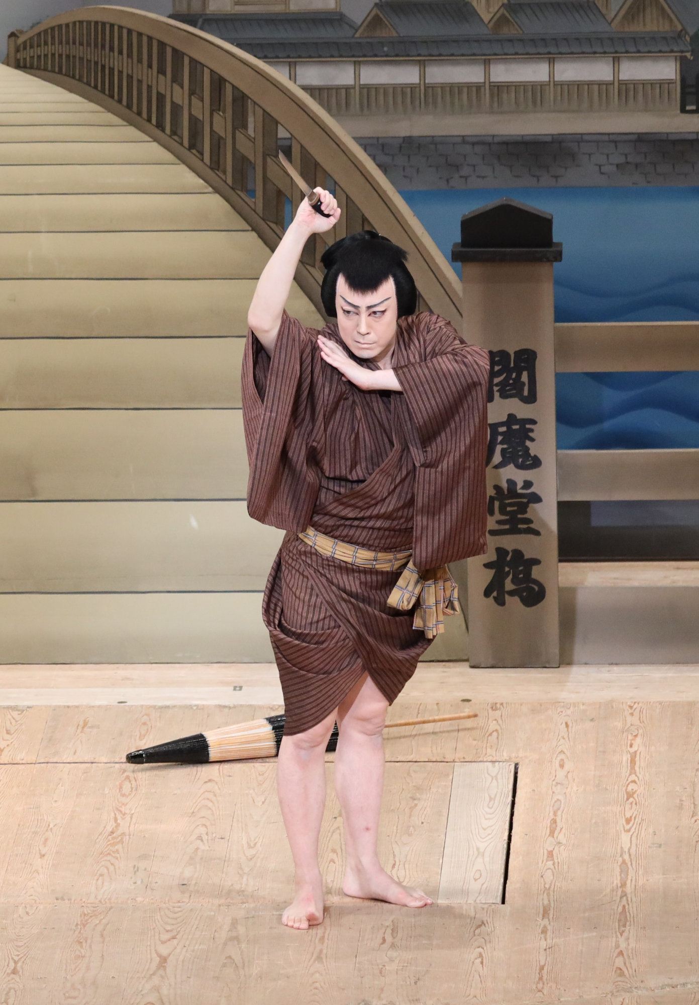 「髪結新三」より、八代目尾上菊五郎。