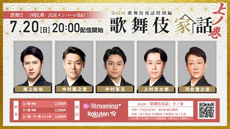 「歌舞伎夜話特別編『歌舞伎家話 第42回』」7月20日配信の出演者。