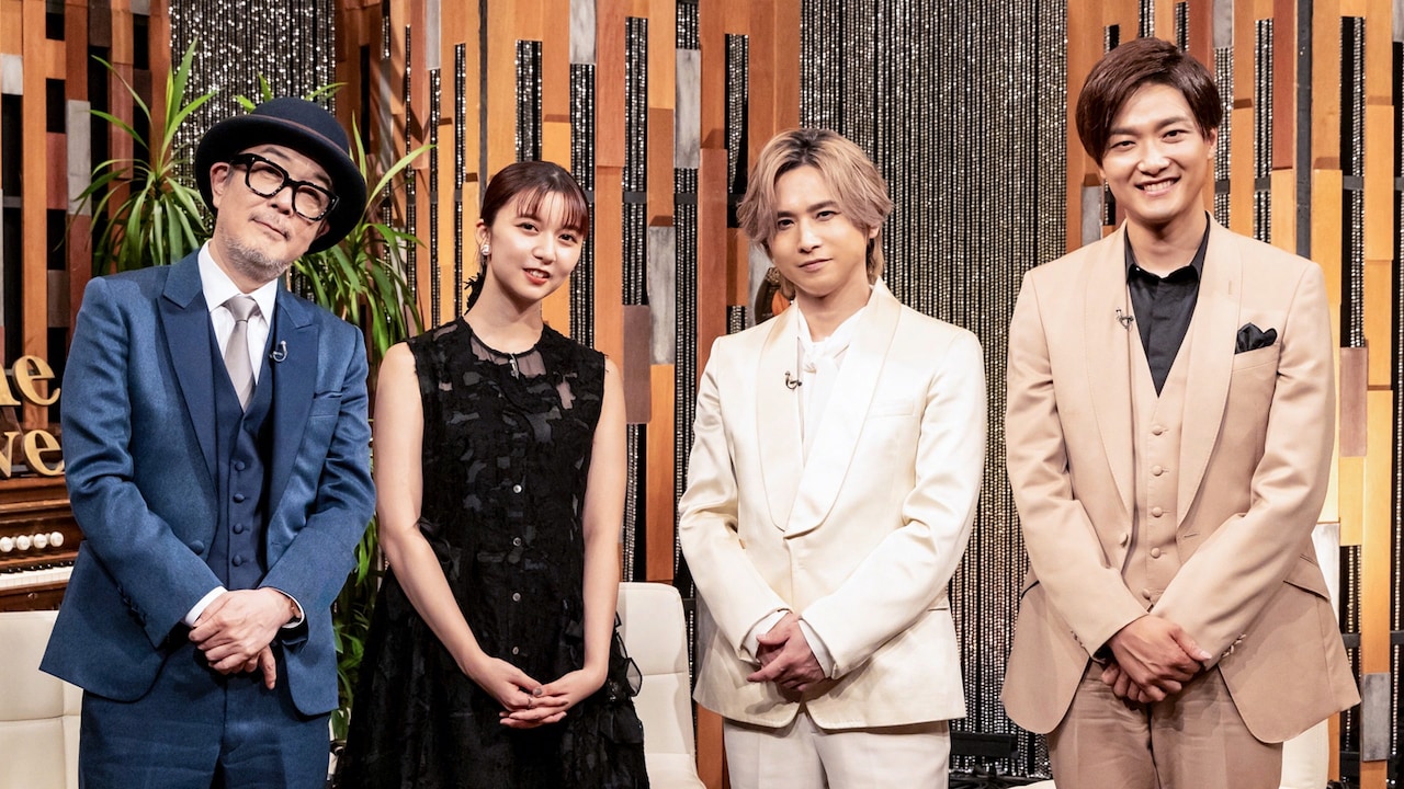 「The Covers サマースペシャル 第1夜～アクターズ・ナイト！～」より。左からリリー・フランキー、上白石萌歌、堂本光一、井上芳雄。（写真提供：NHK）
