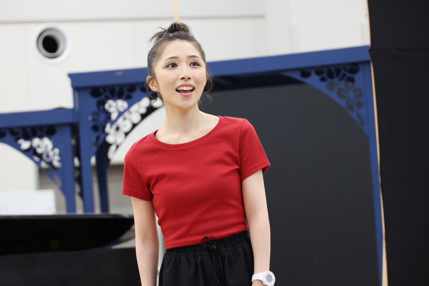 ミュージカル「四月は君の嘘」の稽古より、希水しお。