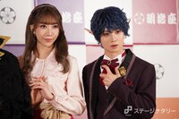 舞台「ゲゲゲの鬼太郎2025」合同取材会より。左から美弥るりか、植田圭輔。