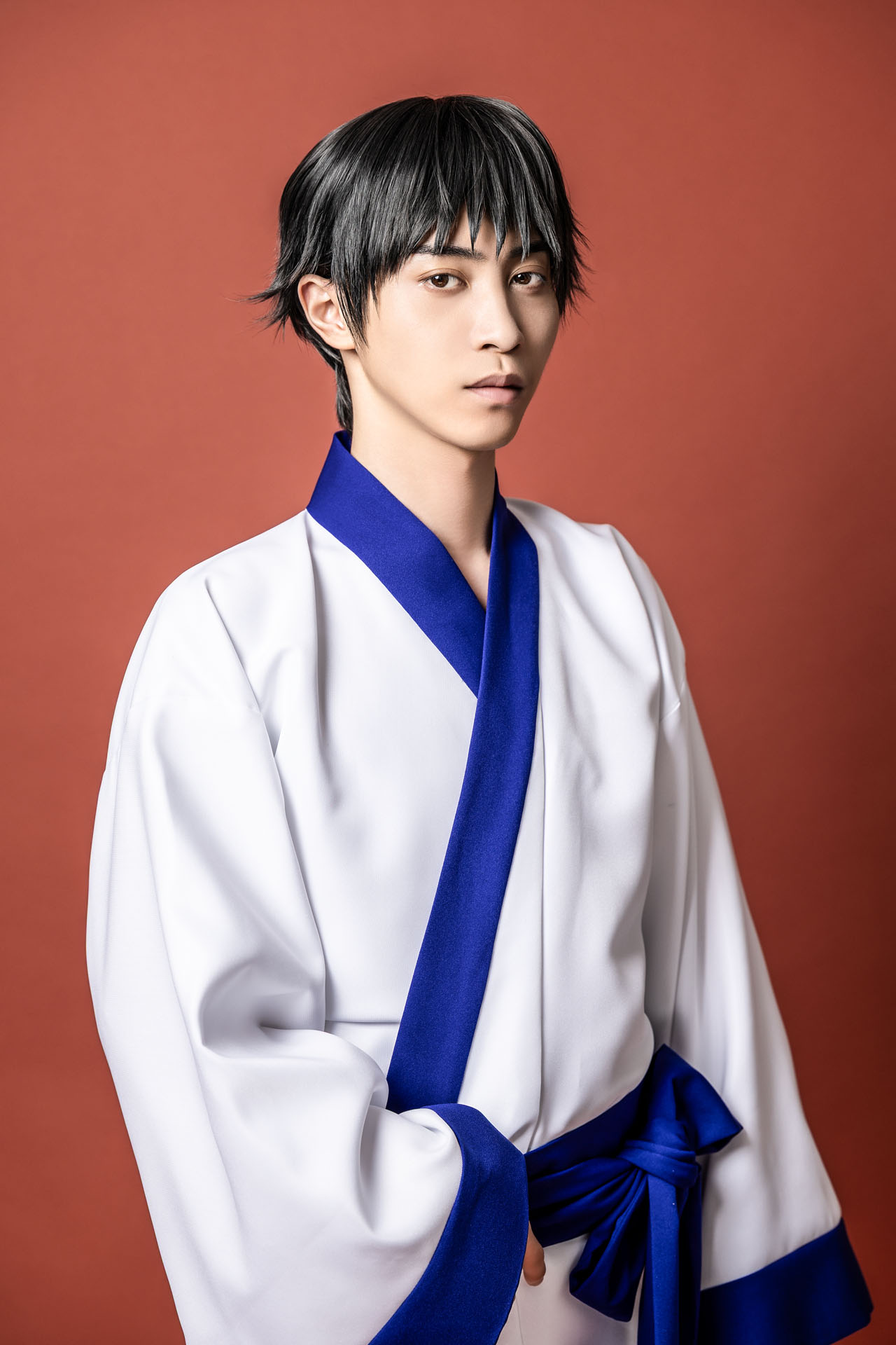 田淵累生扮する河合曽良。©増田こうすけ／集英社 ©「復刻 舞台 増田こうすけ劇場 ギャグマンガ日和 ～奥の細道地獄のランウェイ編～」製作委員会