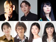 上段左からのぐち和美、深田祐来、こもだまり。下段左から内田莉紗、小柴大始、平井友梨、山下亜矢香。