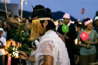 瀬戸内国際芸術祭2025参加作品 きゅうかくうしお「素晴らしい偶然をむすんで」瀬戸内国際芸術祭2025 2日目の様子。（Photo: Shintaro Miyawaki）