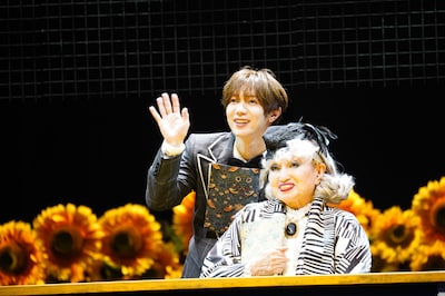 「ハロルドとモード『HAROLD AND MAUDE』」囲み取材より。左から七五三掛龍也、黒柳徹子。