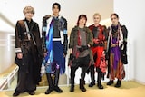 舞台「RE:BIRTH」囲み取材の様子。左から高本学、稲垣成弥、植田圭輔、横田龍儀、玉城裕規。