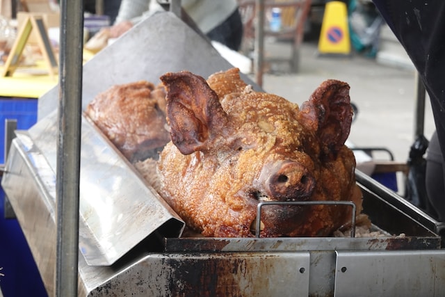 エジンバラのファーマーズマーケットにて。南無阿弥陀仏。