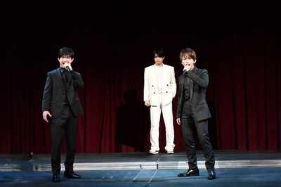 「デスノート THE MUSICAL」製作発表より、左から渡邉蒼、三浦宏規、加藤清史郎。