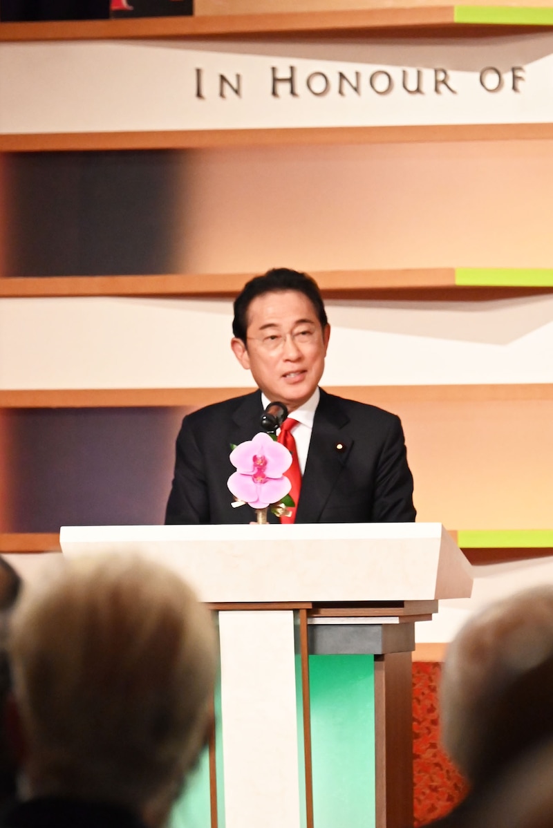 第36回高松宮殿下記念世界文化賞の授賞式典に出席した、岸田文雄元内閣総理大臣。