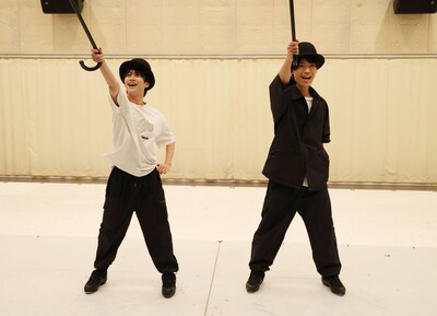 ミュージカルショー「THE GIFT」稽古場取材会の様子。