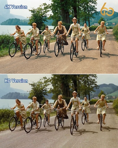 映画「サウンド・オブ・ミュージック」4Kとオリジナル素材の比較画像。"THE SOUND OF MUSIC”©1965 20th Century Studios, Inc. All rights reserved