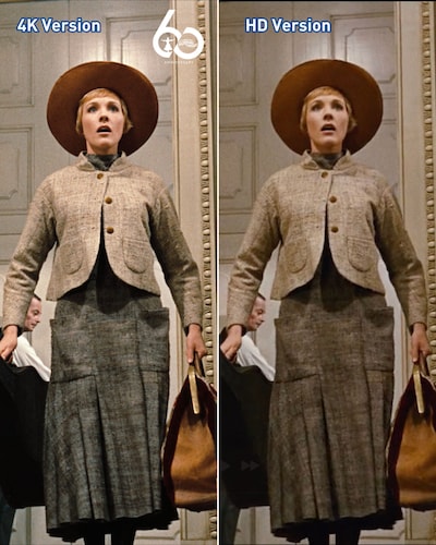 映画「サウンド・オブ・ミュージック」4Kとオリジナル素材の比較画像。"THE SOUND OF MUSIC”©1965 20th Century Studios, Inc. All rights reserved