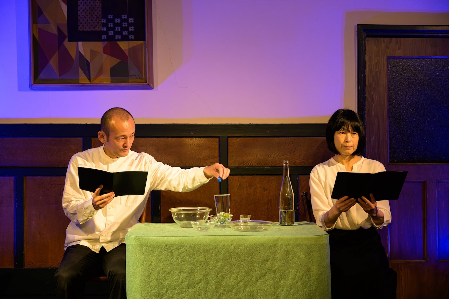 「MPAD2025」より、田中遊×広田ゆうみ「耳で楽しむ古事記～その5 天孫降臨」の様子。（撮影：松原豊）