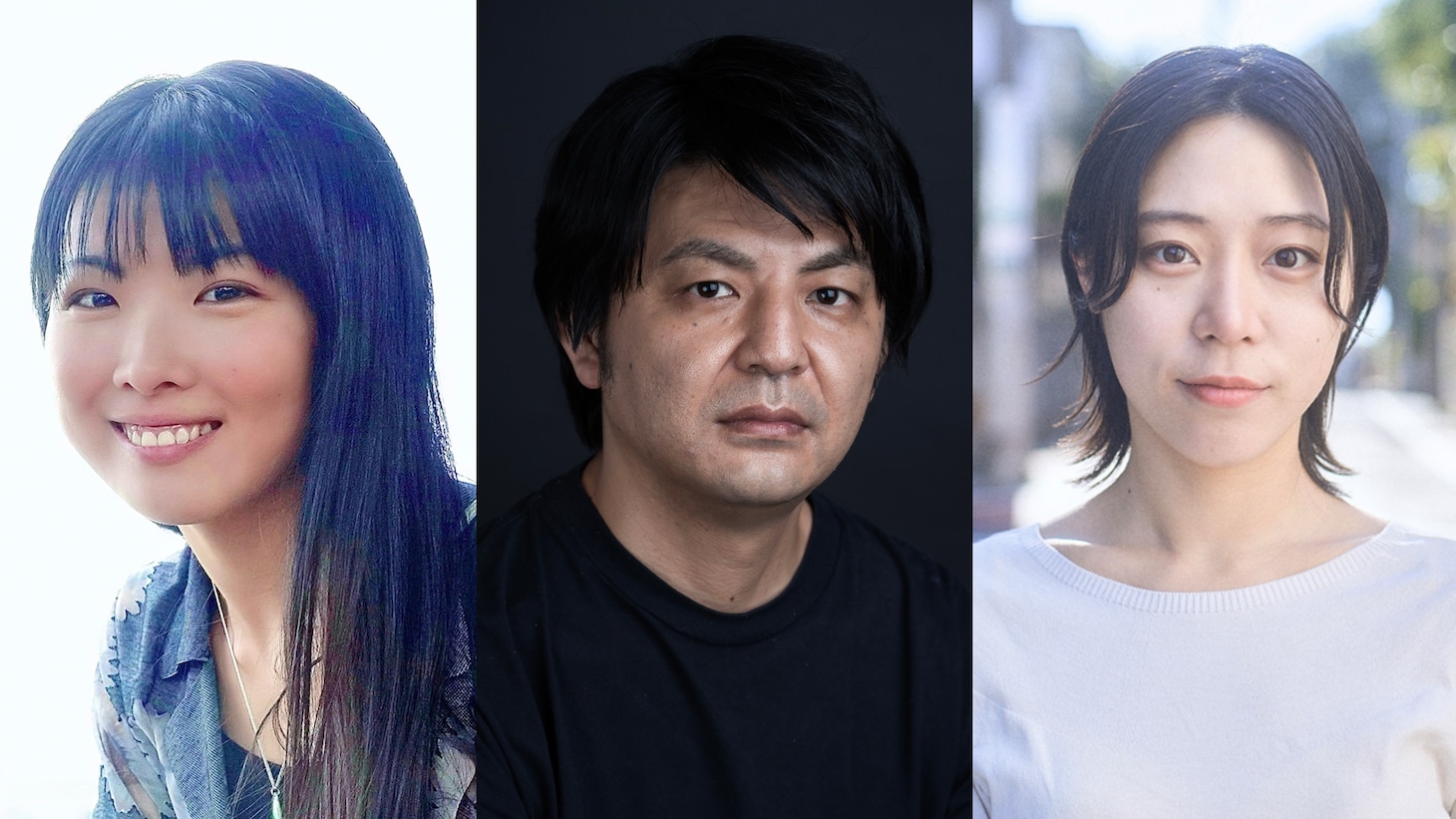 namu 第2回公演「観測地」出演者。左から福田麻由子、松本哲也、伊島青。