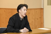 「蜘蛛絲梓弦」取材会より、尾上右近。