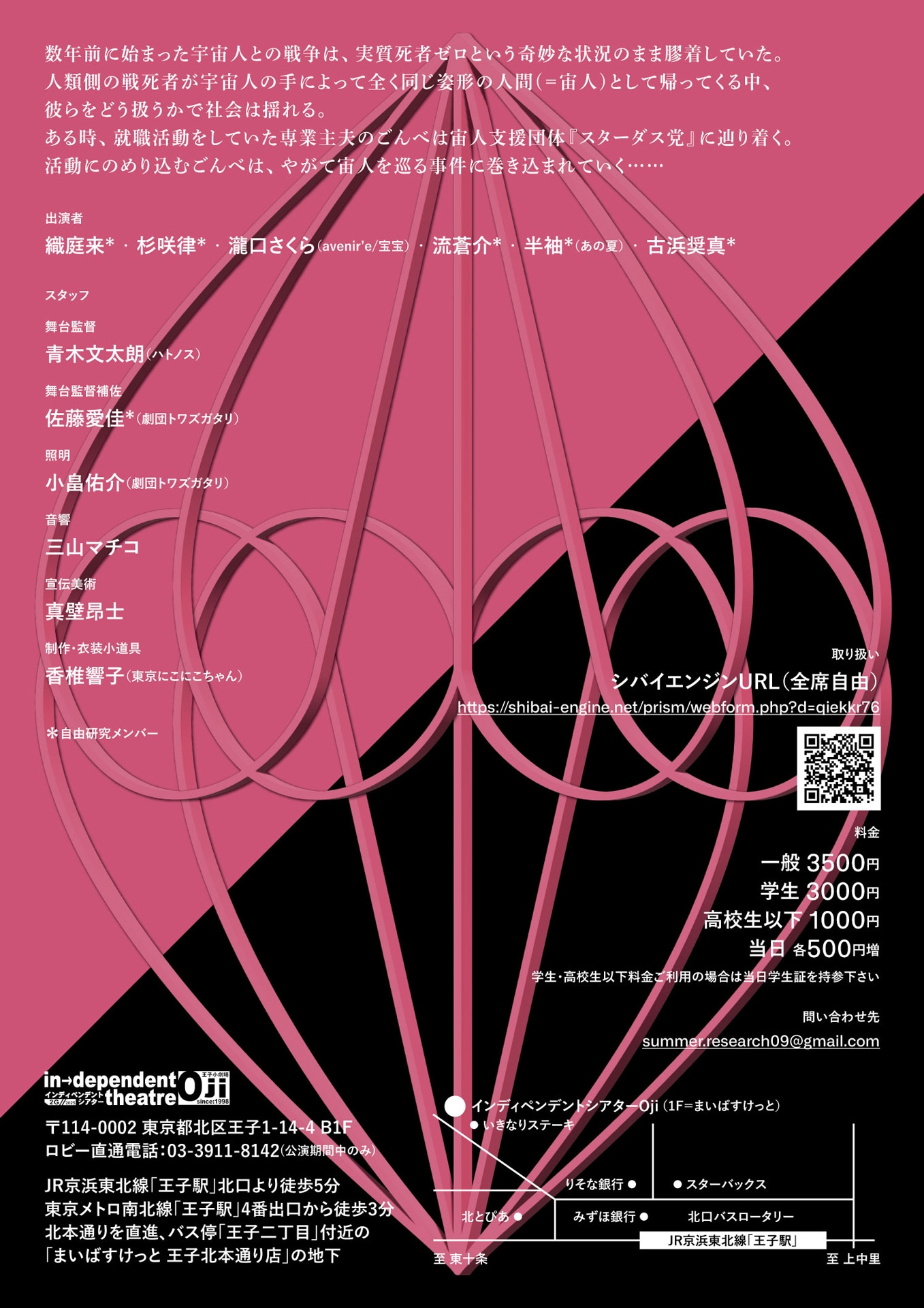 劇団自由研究 第3回公演「愛（ラブ）・ドールハウス」チラシ裏